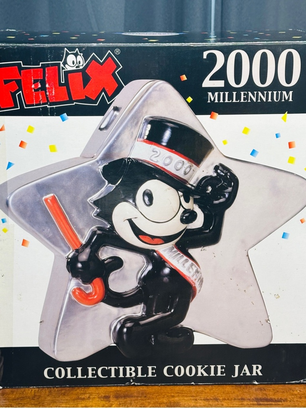 FELIX THE CAT Ceramic Cookie Jar Limited Edition Clay Art 2000 Millennium New